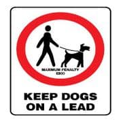 Prohibition safety sign - Keep Dogs On a Lead 162