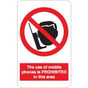 Prohibition safety sign - Mobile Phones 188