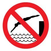 Prohibition safety sign - No Diving 191