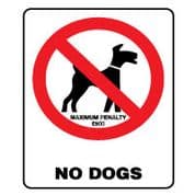 Prohibition safety sign - No Dogs 165