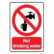 Prohibition safety sign - No Drinking Water 123