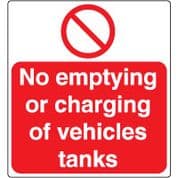 Prohibition safety sign - No Emptying or 066