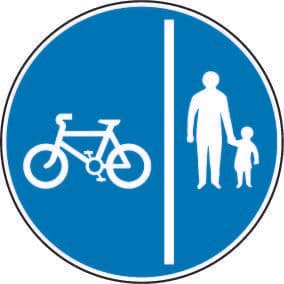Route For Pedal Cycles And Pedestrians Only Segregated