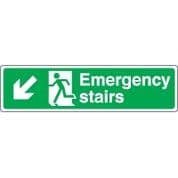Safe Safety Sign - Emergency Left Down 056