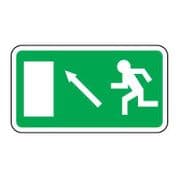 Safe Safety Sign - Exit Door Left Up 073