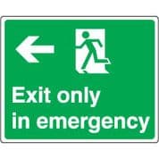 Safe Safety Sign - Exit Emergency Left 077