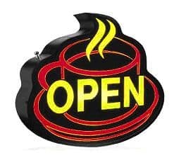 Steaming Coffee Light Sign