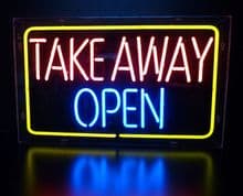 Take Away Open Neon sign