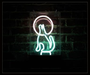 Wolf & Moon Neon Sign