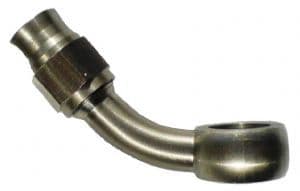 -3 AN Stainless Steel Banjo 45 deg Rise Teflon Hose End 211-45-03-J - Speedflow