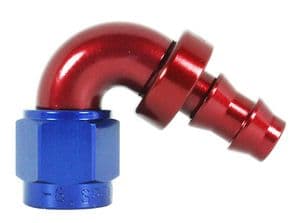 -8 AN120 deg push on hose end #404-08