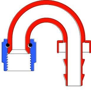 180 deg push on hose end 