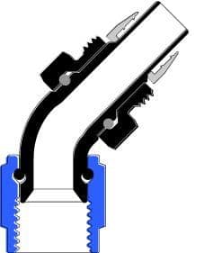 teflon 45 degree hose end