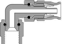 teflon 90 degree hose end steel ens