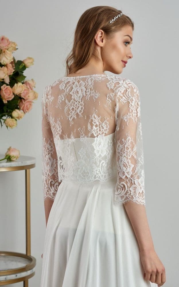 Della Lace Bridal Bolero Lace Wedding Jacket