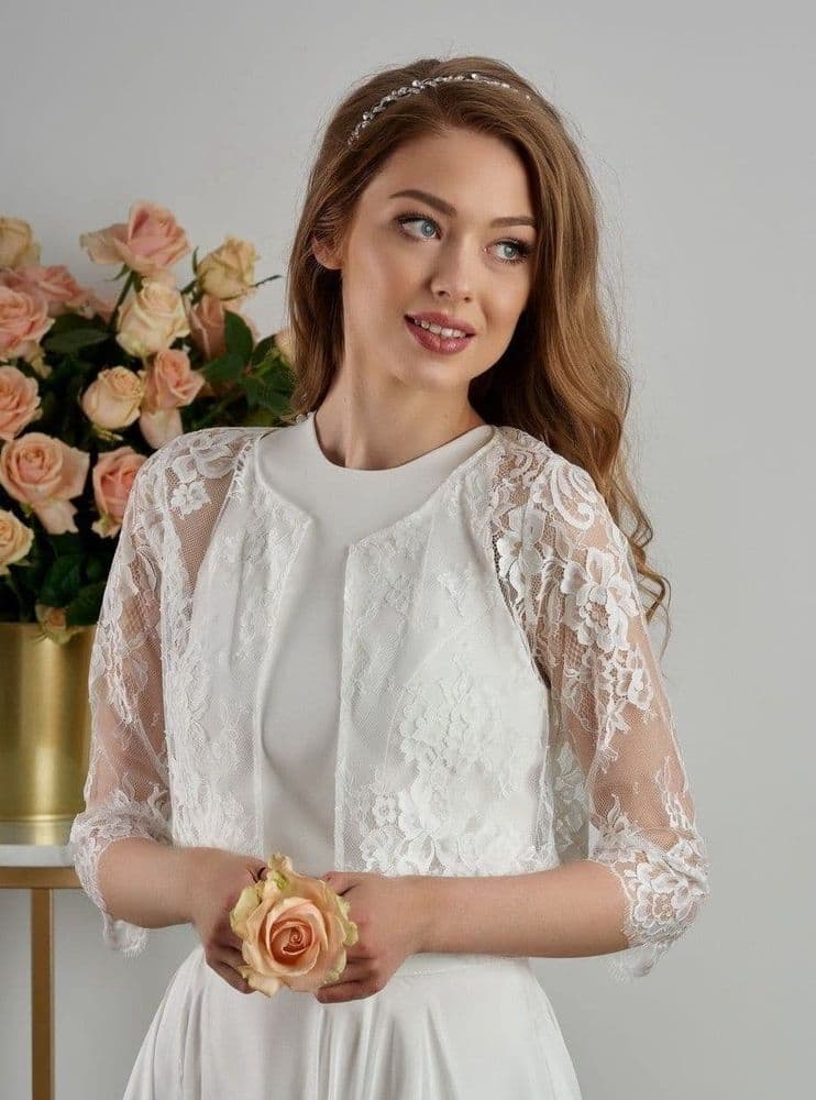 Della Lace Bridal Bolero Lace Wedding Jacket
