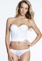 Low Back Bustier in White Satin | Bridal Lingerie Shop