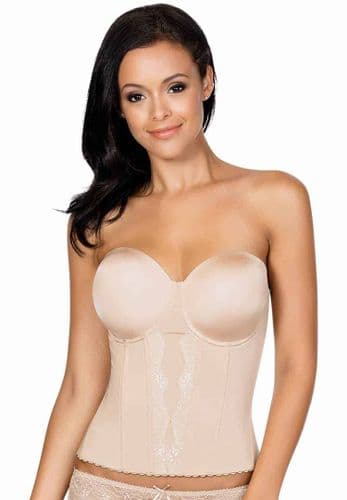 Low Back Long Line Bustier in Nude