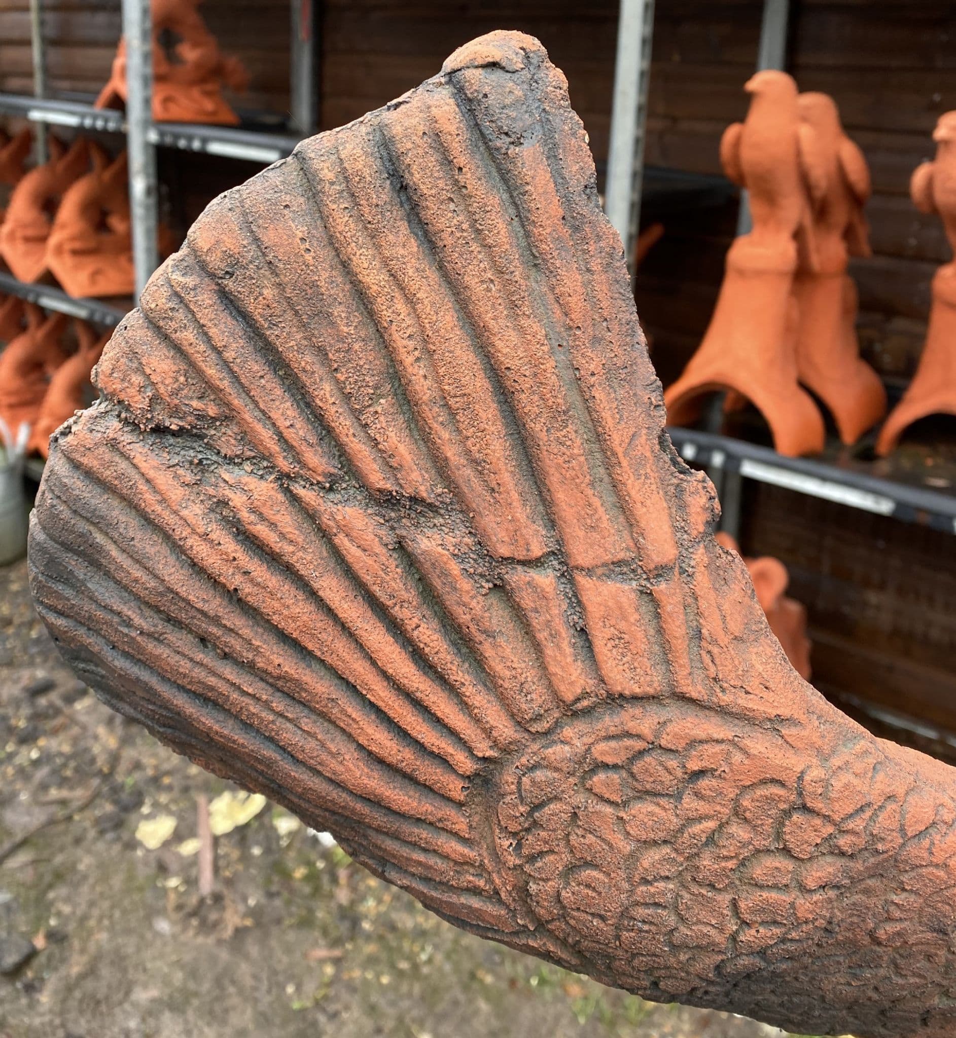 Large fish statue stone garden ornament