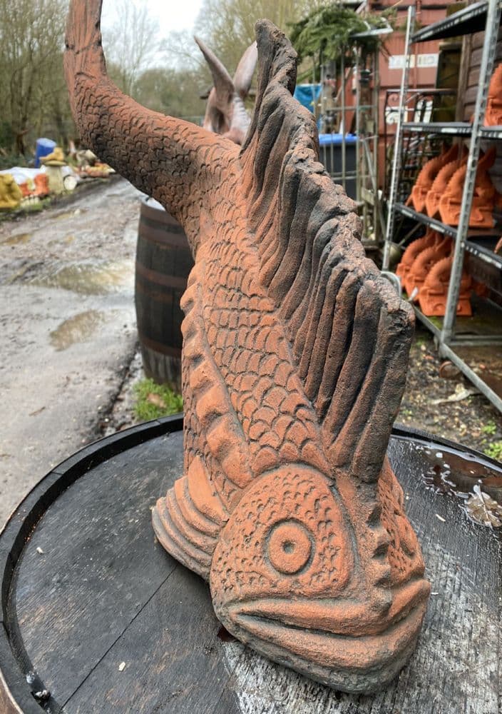 Large fish statue stone garden ornament