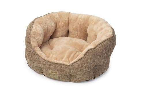 Natural Hessian & Plush Oval Bed