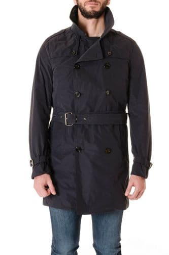 ALLEGRI Navy Belted Showerproof Trench Rain Coat Mac UK40 IT50 Made In Italy NEW