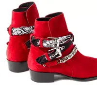 AMIRI Red Suede Chain Bandana Chelsea Jodhpur Boots UK7 EU41 US8 NEW AUTHENTIC