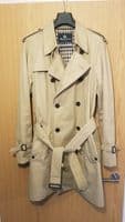 AQUASCUTUM Beige DB Corby Trench Coat Made In England UK42