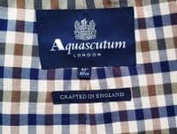 AQUASCUTUM Beige DB Corby Trench Coat Made In England UK42