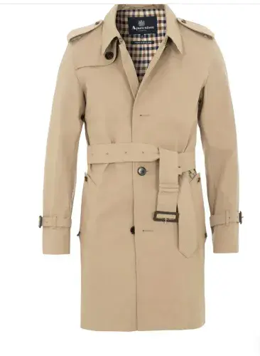 AQUASCUTUM Beige Fairmount Trench Rain Coat Mac UK40 Made In UK