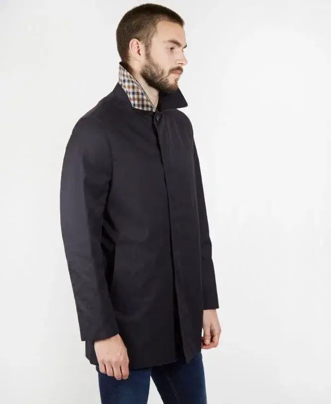 AQUASCUTUM Black Berkeley Rain Coat UK46 3XL