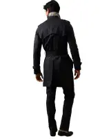 AQUASCUTUM Black DB Corby Trench Coat Made In UK