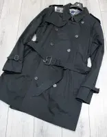 AQUASCUTUM Black DB Corby Trench Coat Made In UK