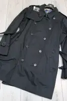 AQUASCUTUM Black DB Corby Trench Coat Made In UK