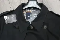 AQUASCUTUM Black DB Corby Trench Coat Made In UK