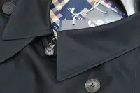 AQUASCUTUM Black DB Corby Trench Coat Made In UK