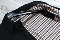 AQUASCUTUM Black DB CORBY Trench Rain Coat Made In UK