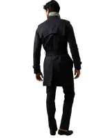 AQUASCUTUM Black DB CORBY Trench Rain Coat Made In UK