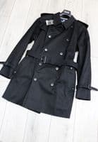 AQUASCUTUM Black DB CORBY Trench Rain Coat Made In UK