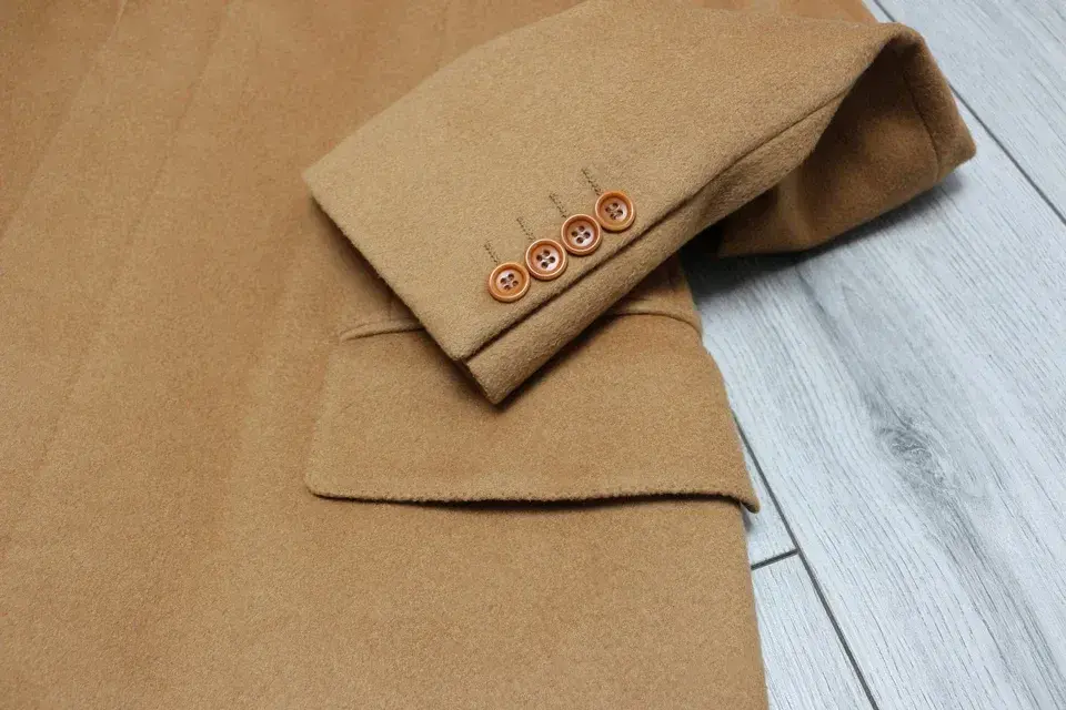 AQUASCUTUM Camel Dark Beige 100 Soft Flannel Wool Over Coat