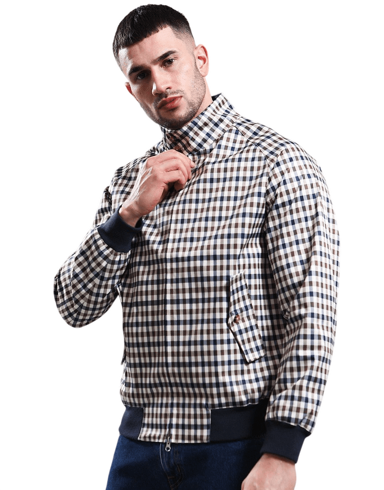 AQUASCUTUM Club Check Harrington Jacket Coat LARGE Brand New With Tags