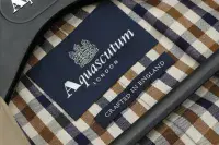 AQUASCUTUM Dark Beige Camel Broadgate Rain Coat Made In UK