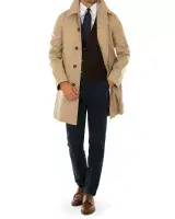 AQUASCUTUM Dark Beige Camel Broadgate Rain Coat Made In UK
