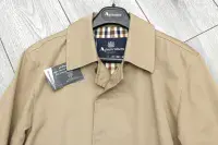 AQUASCUTUM Dark Beige Camel Broadgate Rain Coat Made In UK