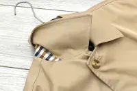 AQUASCUTUM Dark Beige Camel Broadgate Rain Coat Made In UK