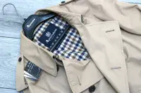 AQUASCUTUM Dark Beige Camel DB CORBY Trench Rain Coat Made In UK