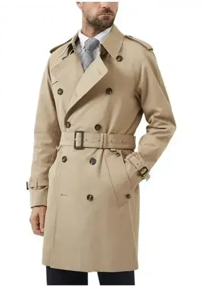 AQUASCUTUM Dark Beige Camel DB CORBY Trench Rain Coat Made In UK