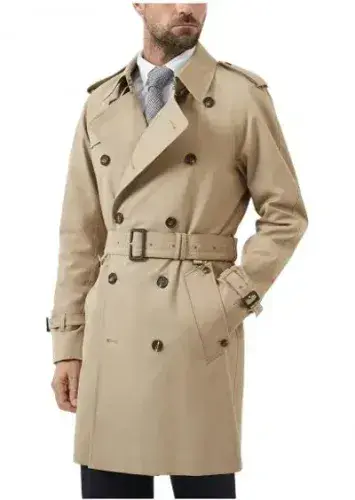 AQUASCUTUM Dark Beige Camel DB CORBY Trench Rain Coat Made In UK