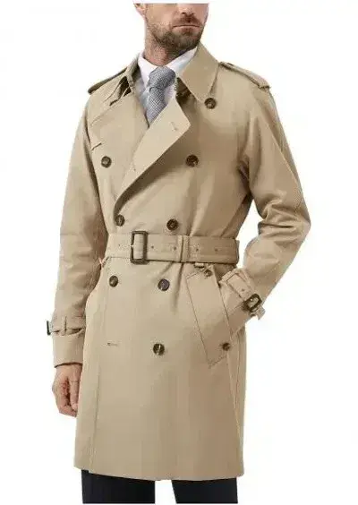 AQUASCUTUM Dark Beige Camel DB Trench Rain Coat Made In UK