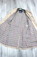 AQUASCUTUM Dark Beige Fairmount Cotton Blend Trench Rain Coat Mac Made In UK